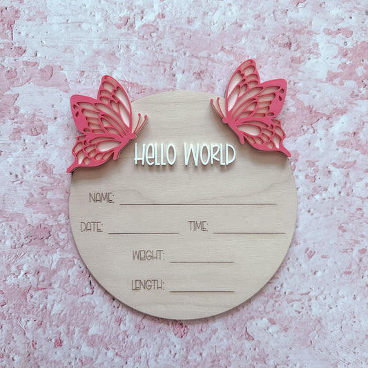 Hello World Writable Announcement Plaque