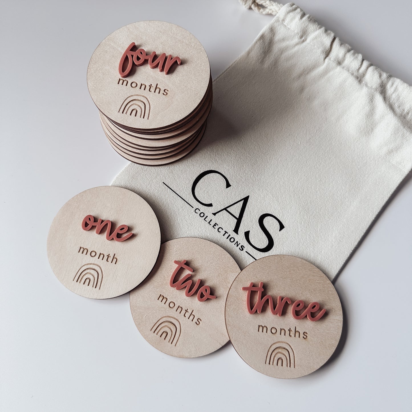 Boho Milestone Plaques - Monthly Wooden Set