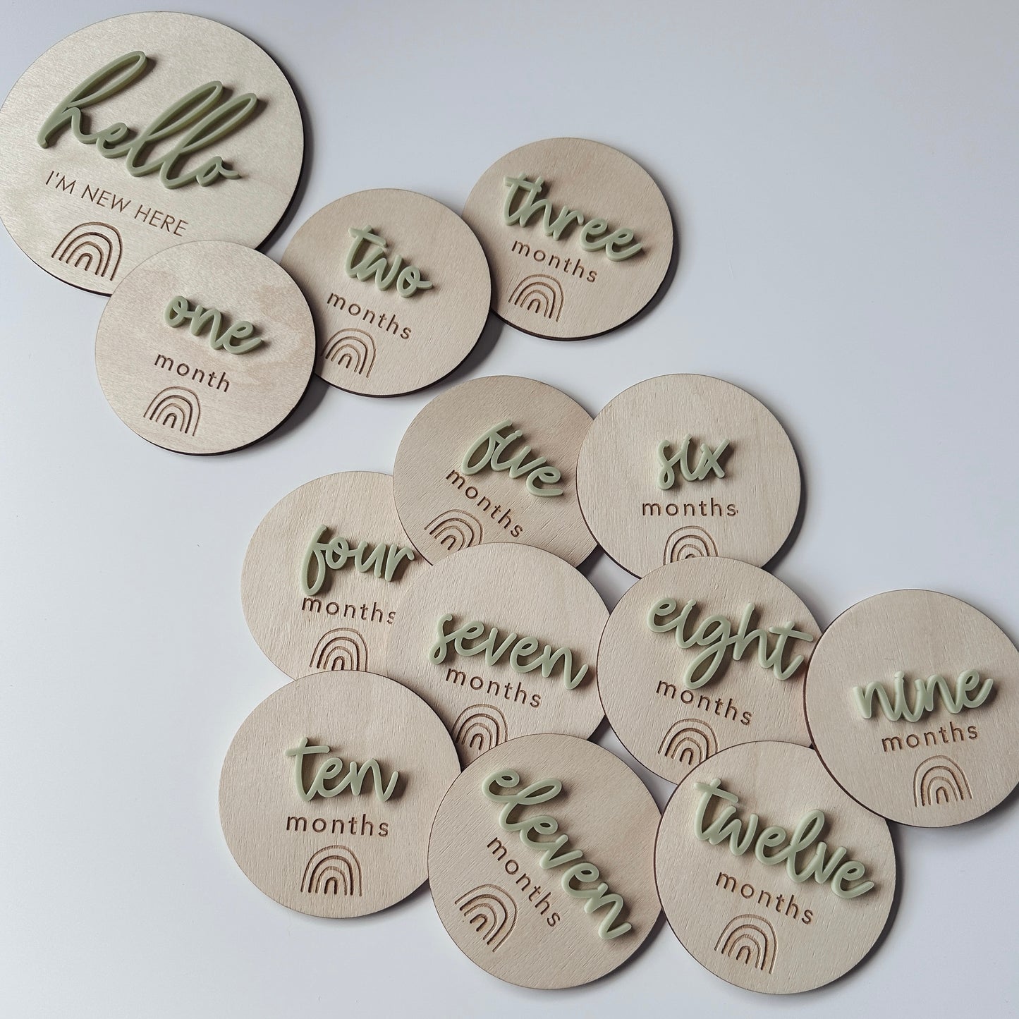 Boho Milestone Plaques - Monthly Wooden Set