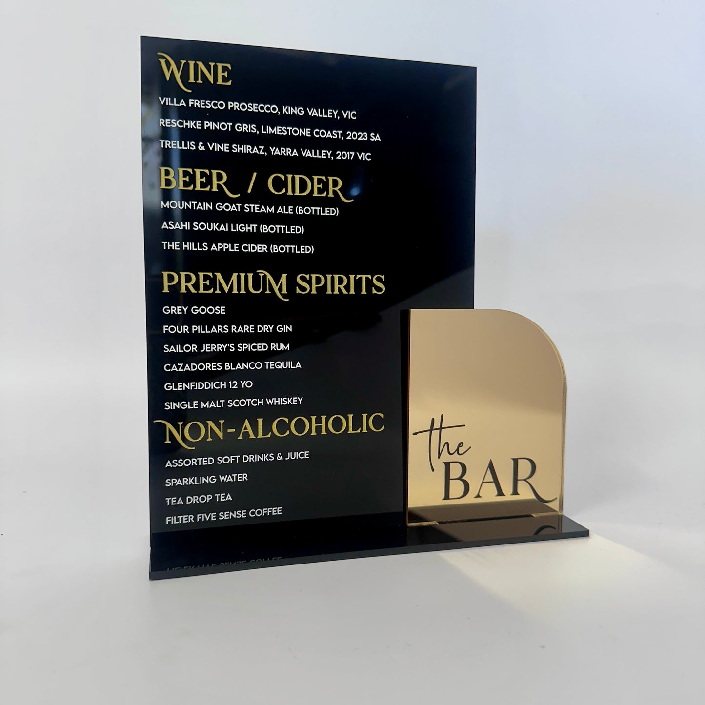 Custom Drink Menu