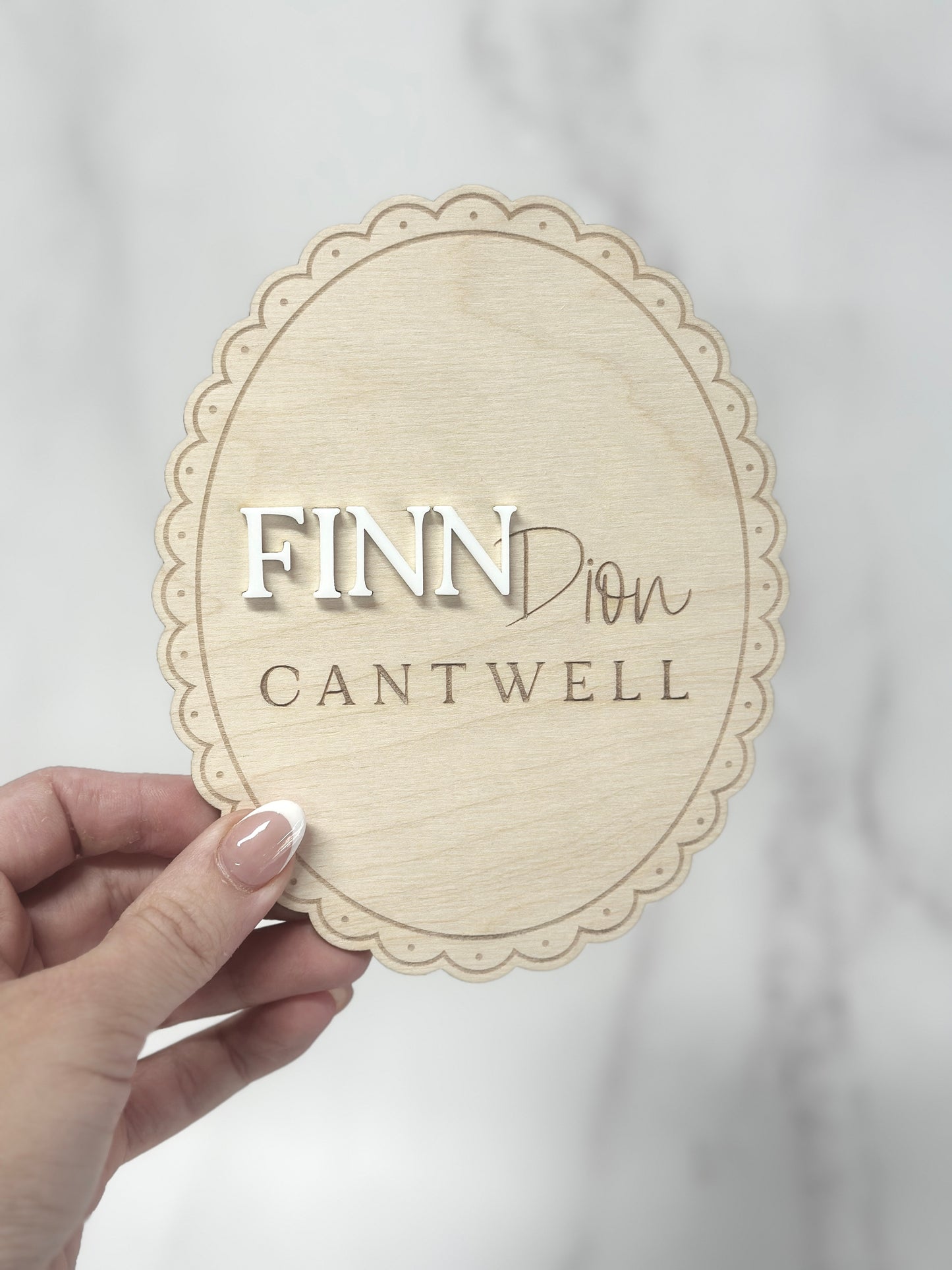 Oval Birth Announcement