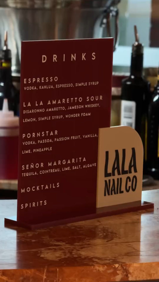 Custom Drink Menu