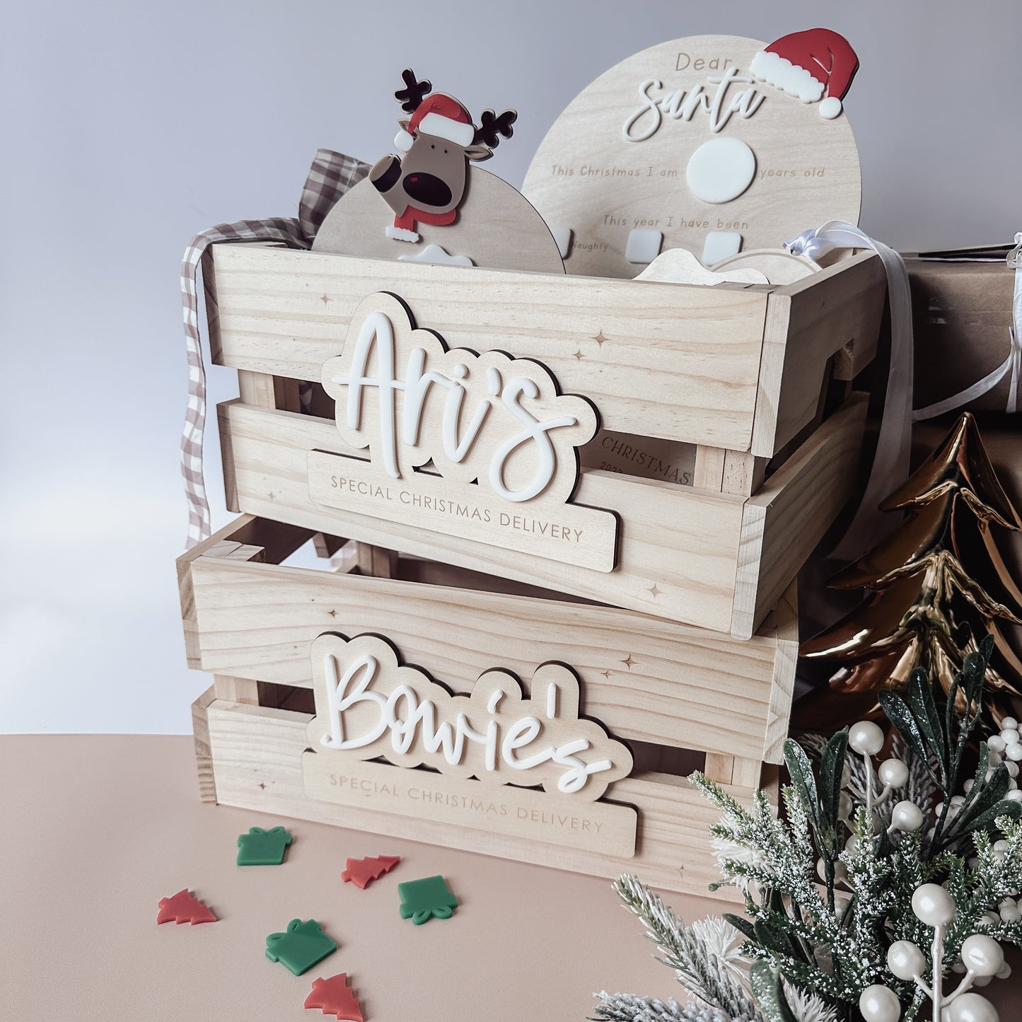 Name Plaque - Christmas Crate