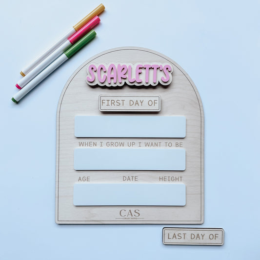 First / Last Day Board Personalised