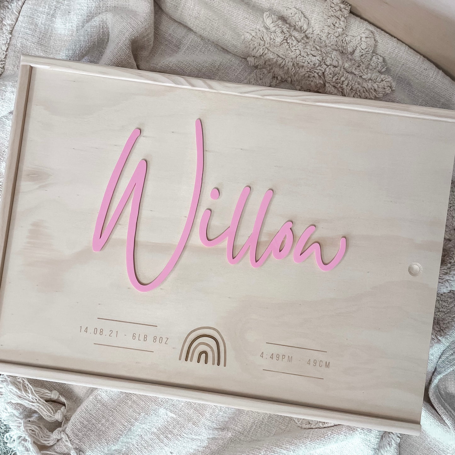 Acrylic Lettering Boho Keepsake Box