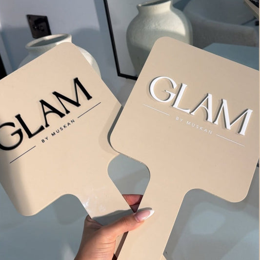 3D Acrylic Handheld Mirror w Logo