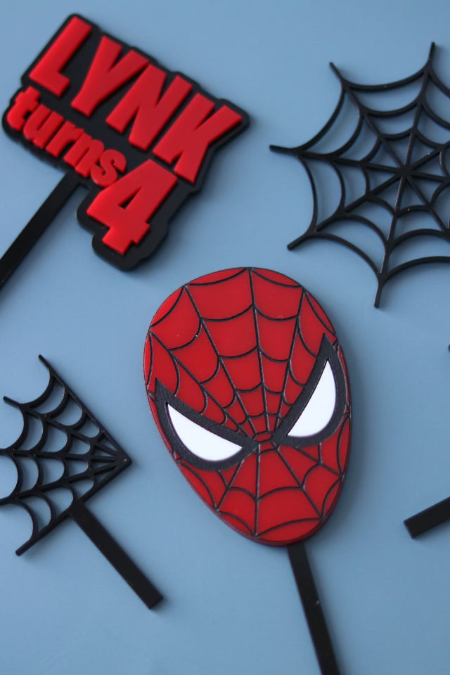 Spiderman Web Cake Topper Set