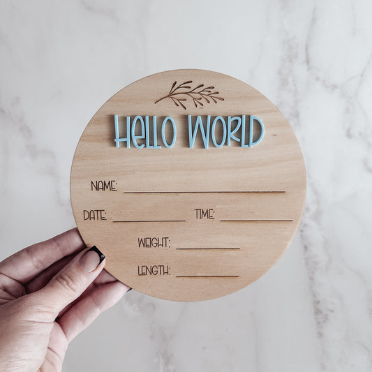 Hello World Writable Announcement Fern Plaque