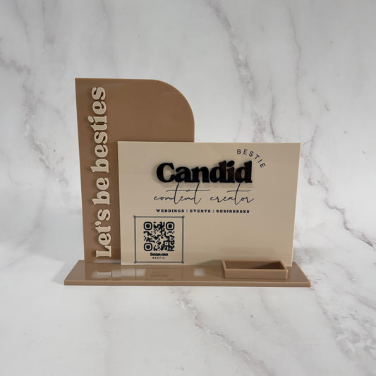 Social Signage + QR + Card Holder
