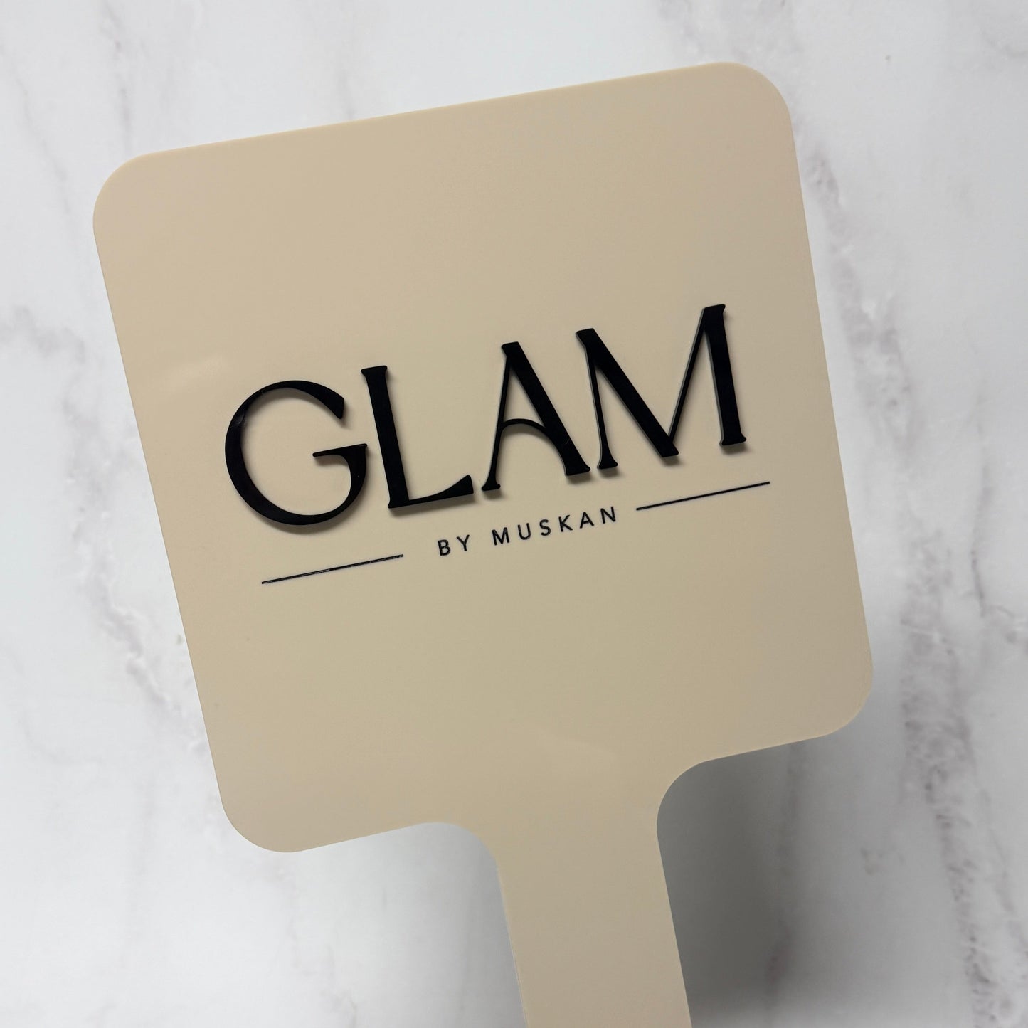 3D Acrylic Handheld Mirror w Logo