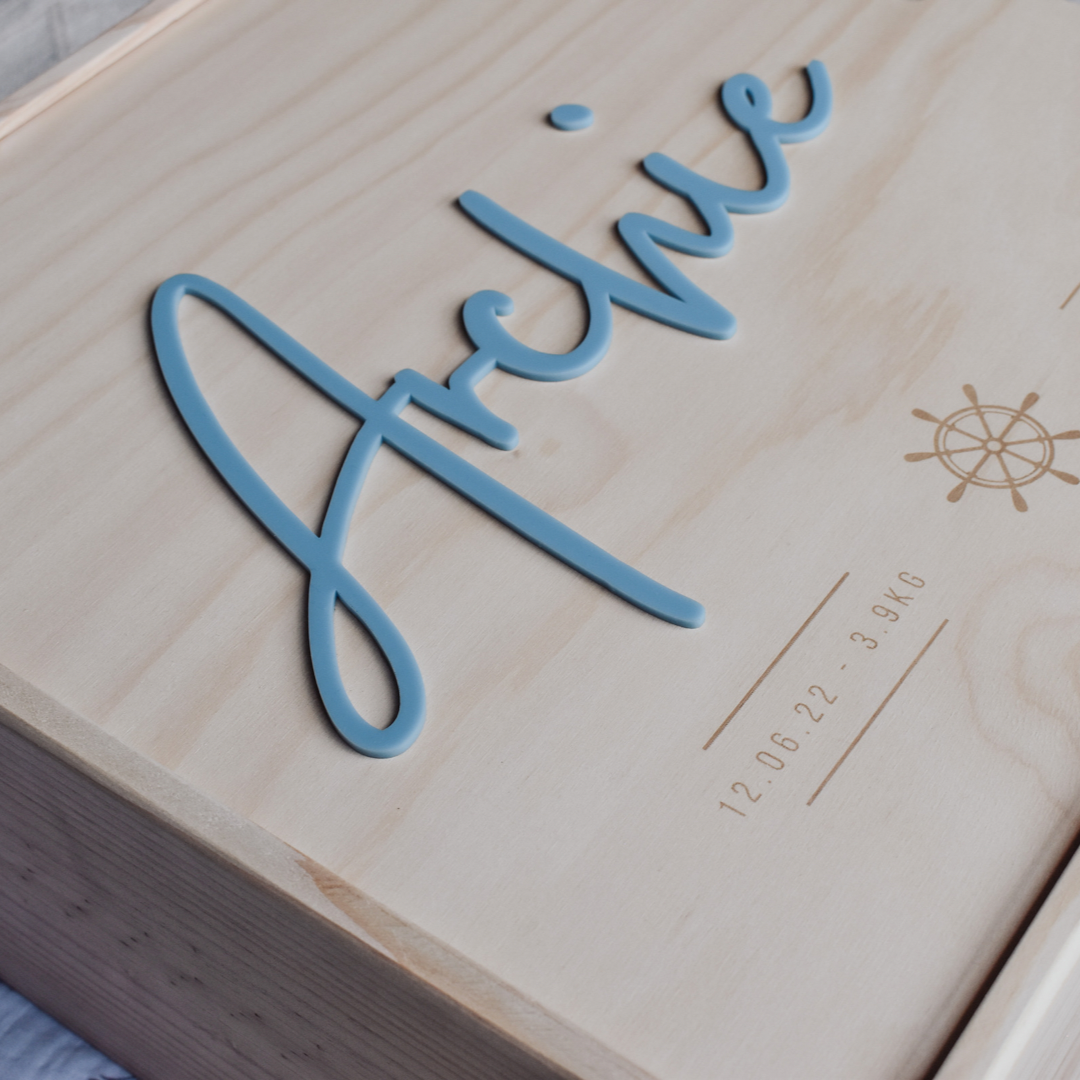 Acrylic Lettering Keepsake Box