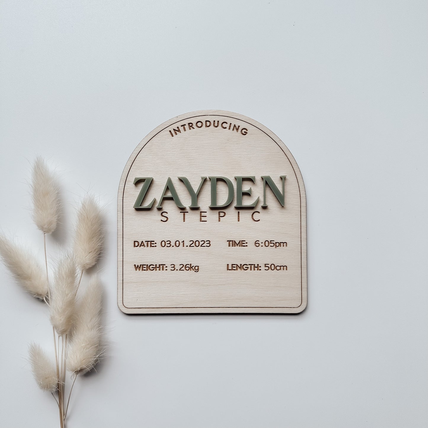 Arch Birth Announcement Plaque